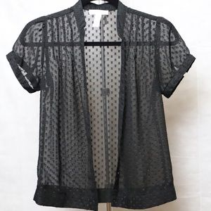 Black sheer button down dress shirt